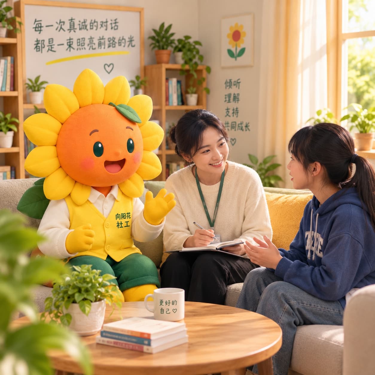 小向陪伴社会工作者开展尊重而专注的个案面谈